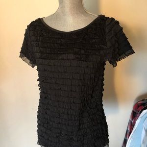 Black ruffle tee